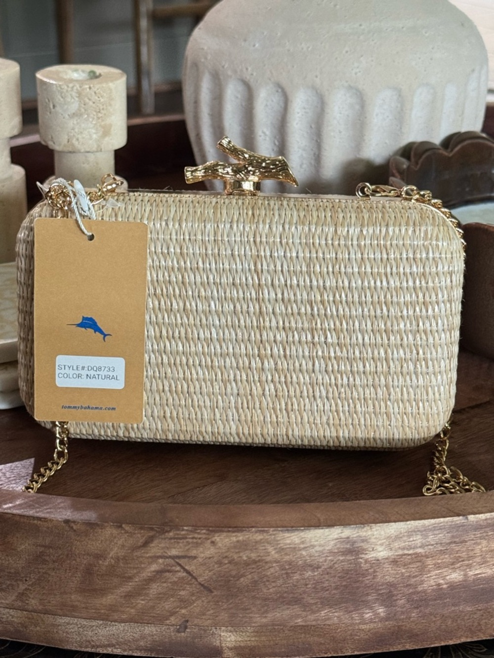 Brand New Tommy Bahama Natural Coastal Woven Clutch